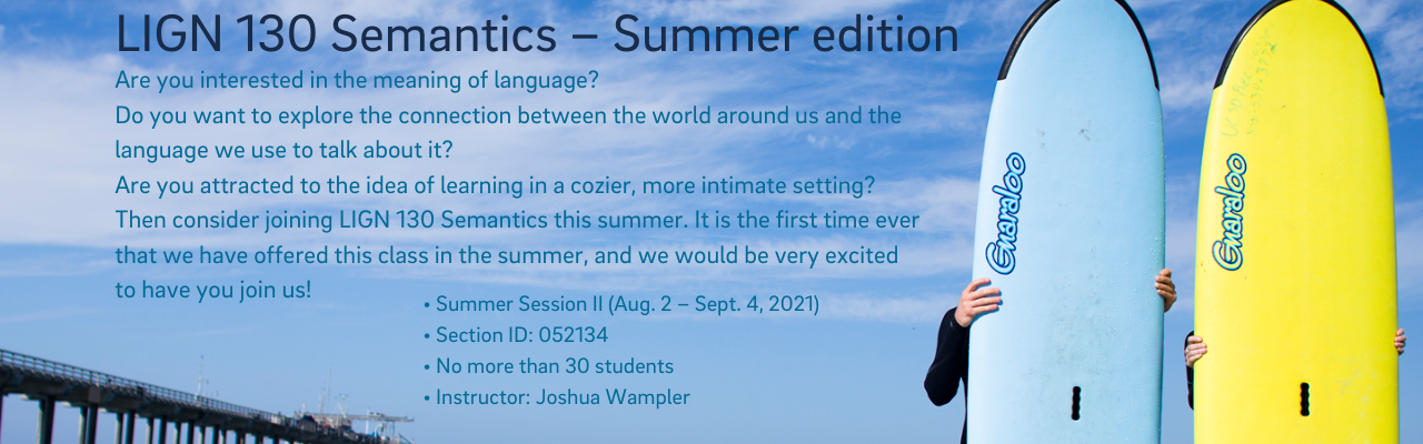Linguistics 130 Semantics Summer 2021 Course