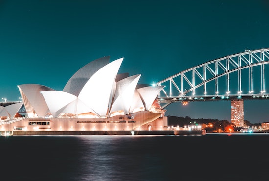 Sydney, Australia cityscape at nighttime